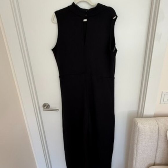 AirEssentials Womens Stripe Sleeveless Jumpsuit Black White Track Sz 1X NWT Boho - Picture 3 of 15